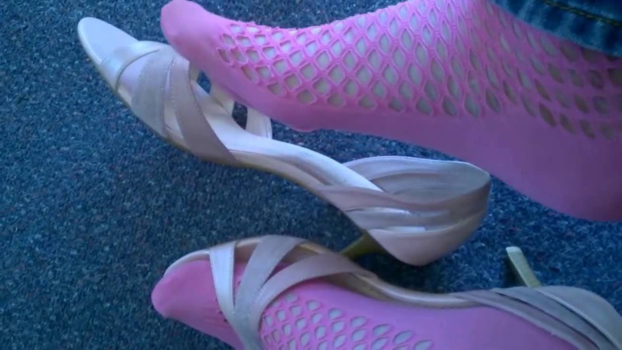Pink Heels and Fishnet Socks