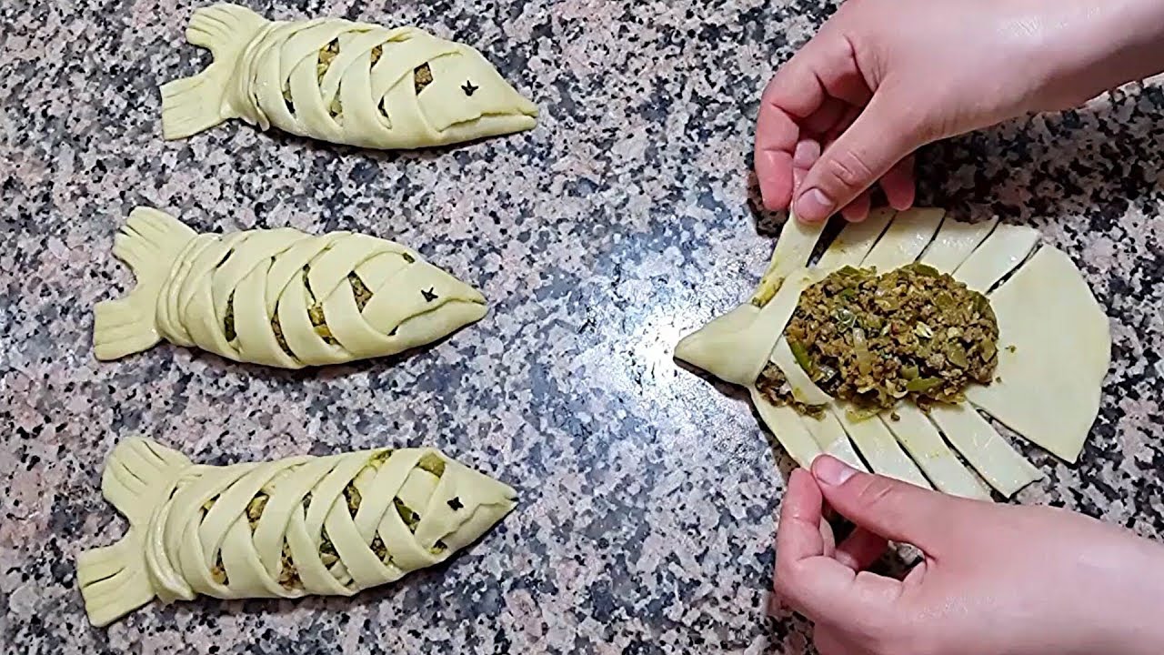 حصريا فطائر السمكة بالعجينة السحرية بدون دلك وبدون اختمار هشة تدوب في الفم