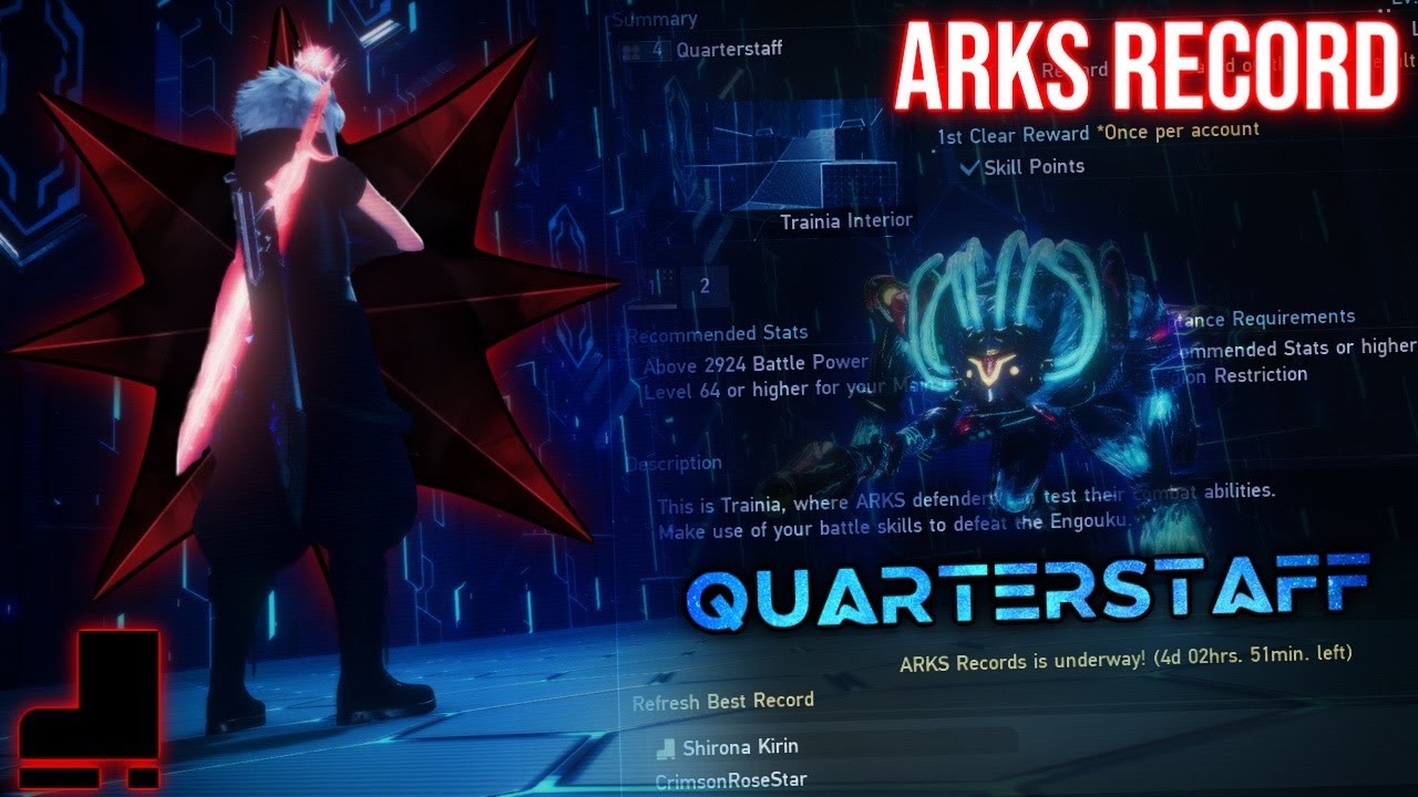 [PSO2:NGS]: クォータースタッフ Quarterstaff | ARKS Records | 1193.0% | Bo/Sl/A | 1:38.328