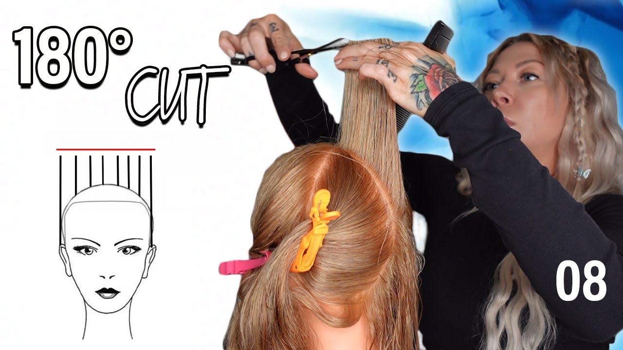 180° long layered square haircut step-by-step