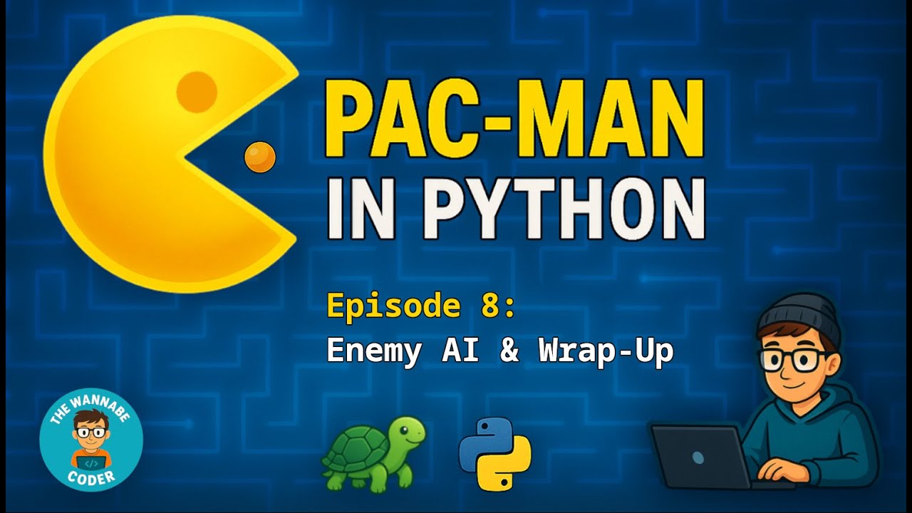Enemy AI & Game Over Logic | Pac-Man in Python – Ep. 8 (Beginner Tutorial Series)