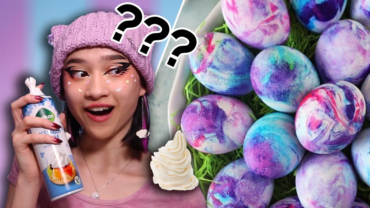 TIE-DYE PAASEIEREN?? | Eieren versieren met slagroom! | DIY