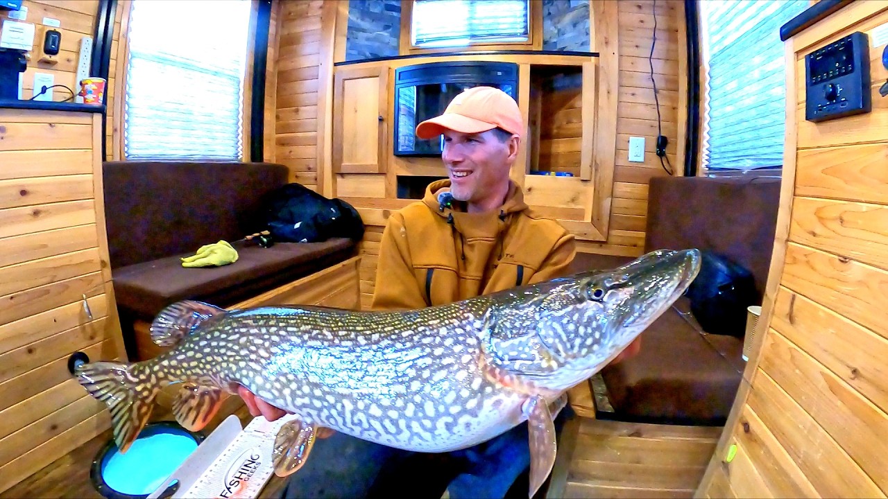 Ice Fishing In Luxury on Diefenbaker Lake.