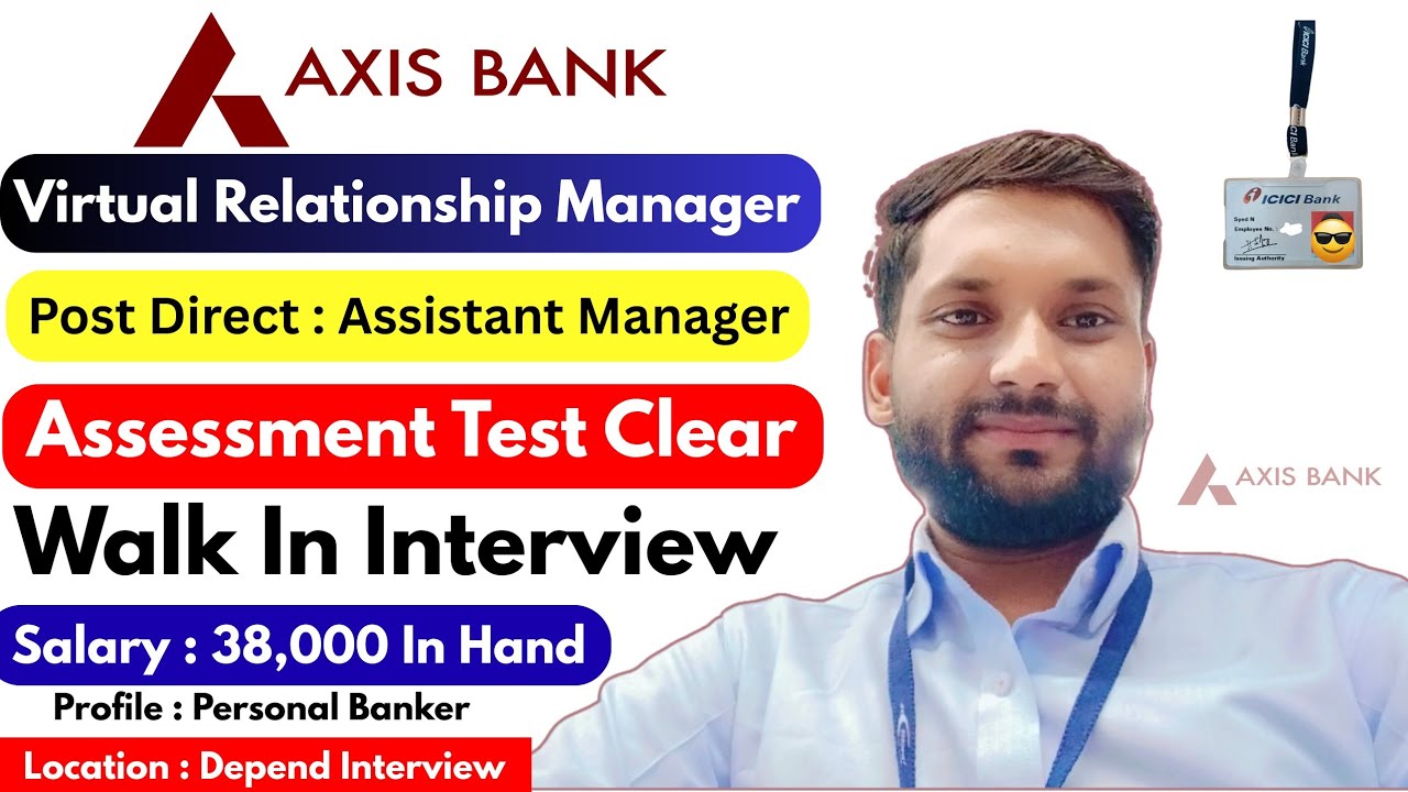 Axis Bank Freshers | Virtual Relationship Manager Post | Axis Bank Job | Private Bank Job Freshers