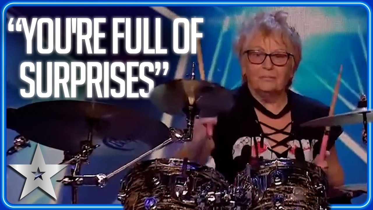 ROCKSTAR GRANNY shocks with incredible drumming! | Unforgettable Audition | Britain's Got Talent