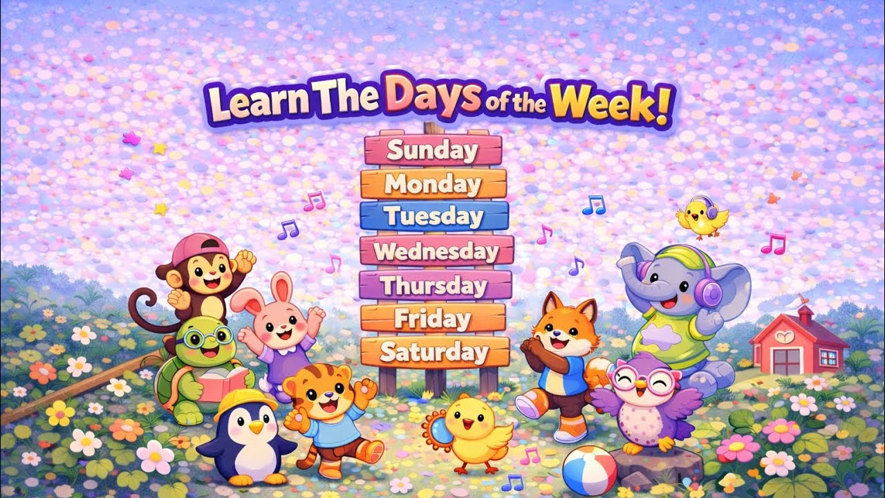 🎵 Days of the Week Song | Sunday to Saturday 🌈 เพลงท่องวันสำหรับเด็ก #animaldance #cute #children 