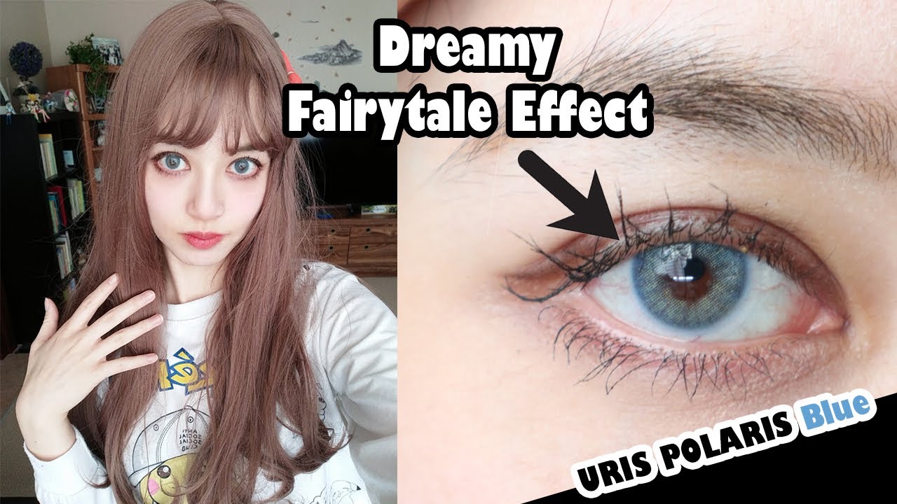 URIS POLARIS BLUE - Super Beautiful Natural Blue Contacts on Dark Eyes