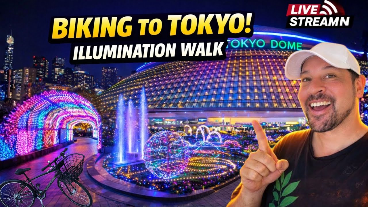 (Japan Live) Biking to Tokyo and Illumination Walk