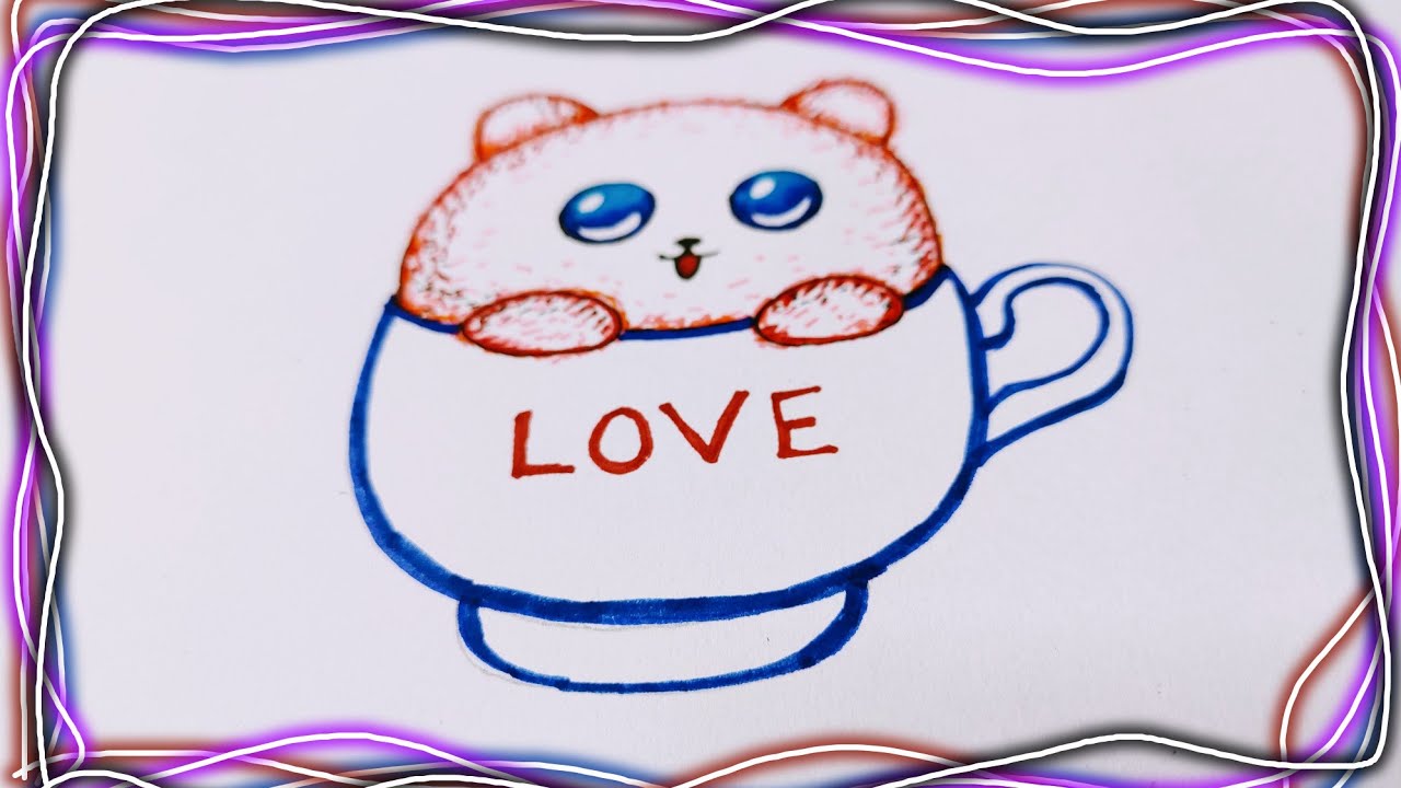 DRAW a Cute Kitten in a Cup Easily Today |