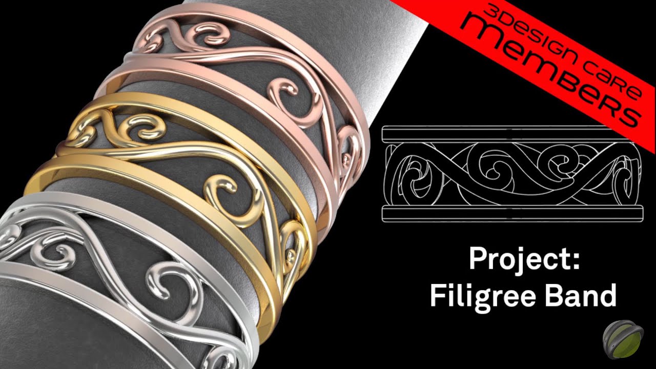 3DESIGN V9 | tutorial case: Band with Filigree Pattern[EN]