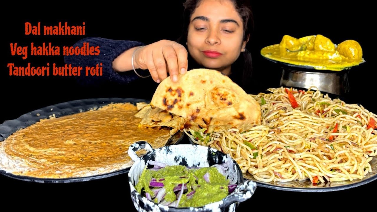 Comfort Food ASMR Eating with Dal Makhani, Kadhi Chawal, Roti and Beetroot Juice