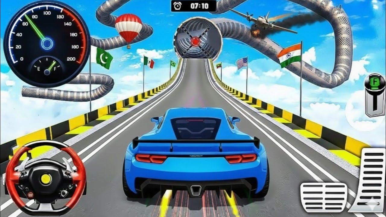 Impossible Mega Ramp Racing 3D | Crazy GT Car Stunts & Monster Truck Adventure Gameplay 🔥