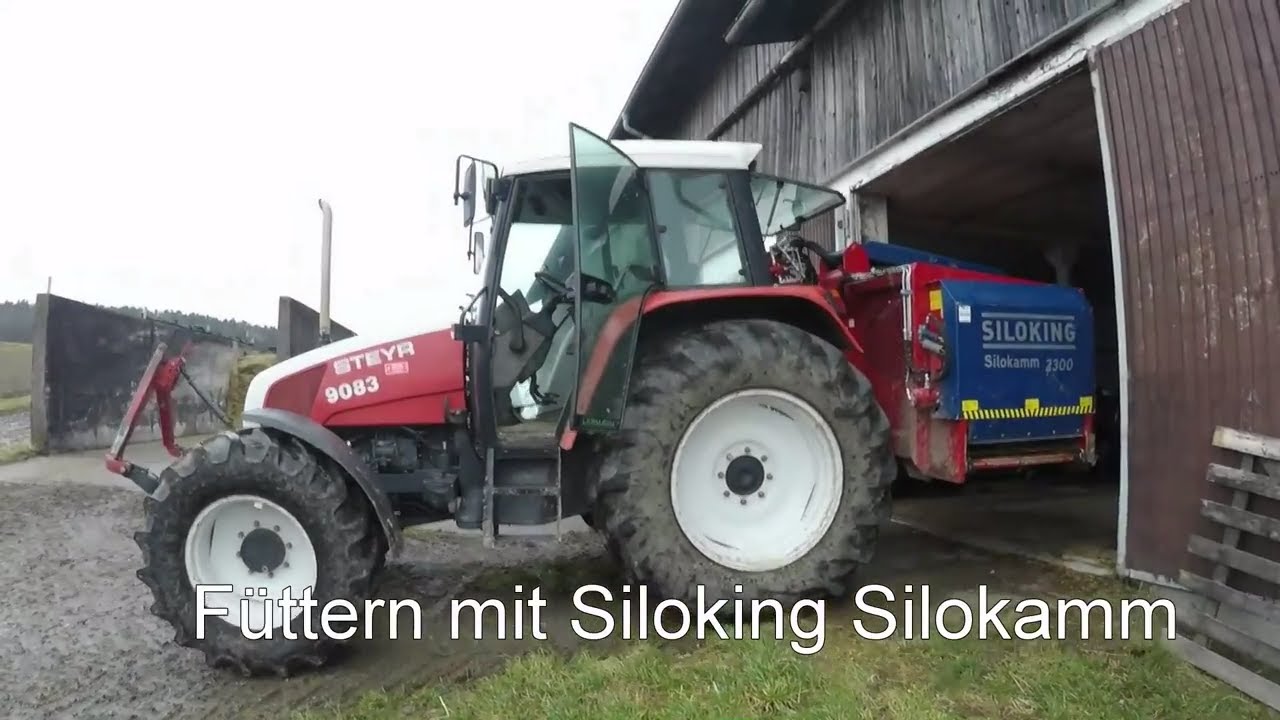 Steyr 9083 mit Siloking Silokamm 2300 beim Füttern (Teil 2); 2,7k HD GoPro HERO 5