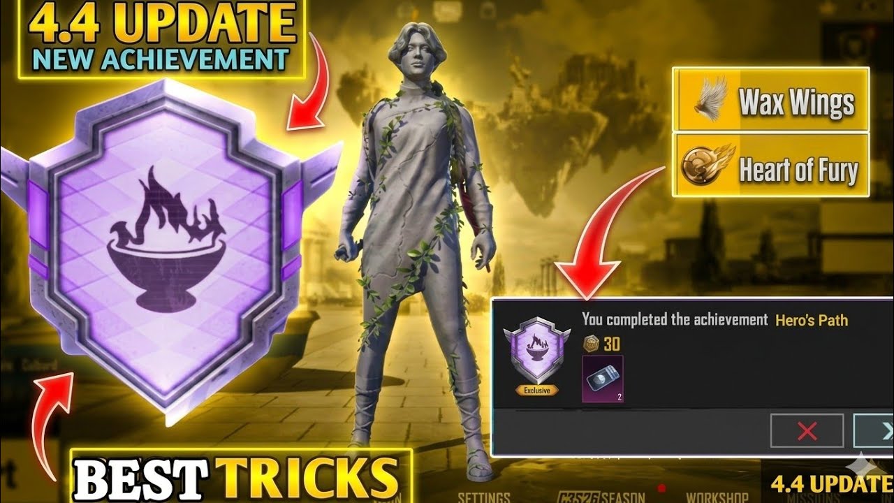 Easy To Complete (Hero's Path ) Achievement 🔥| 4.4 Update Trial Missions ✅|PUBGM