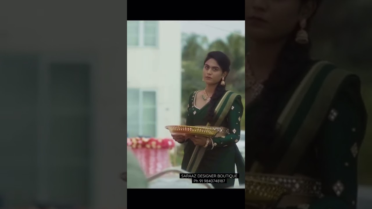 Beautiful green saree for web series 😍🔥 #unakagave #embroideryblouse