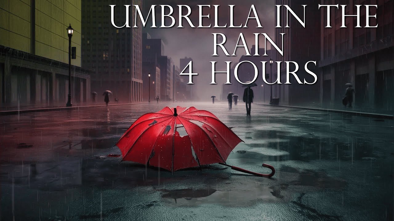 Red Umbrella in the Rain ♫ | 4 Hours Relaxing Rain Sounds