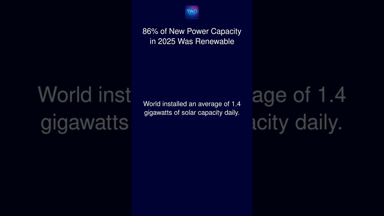 86% of New Power Capacity in 2025 Was Renewable