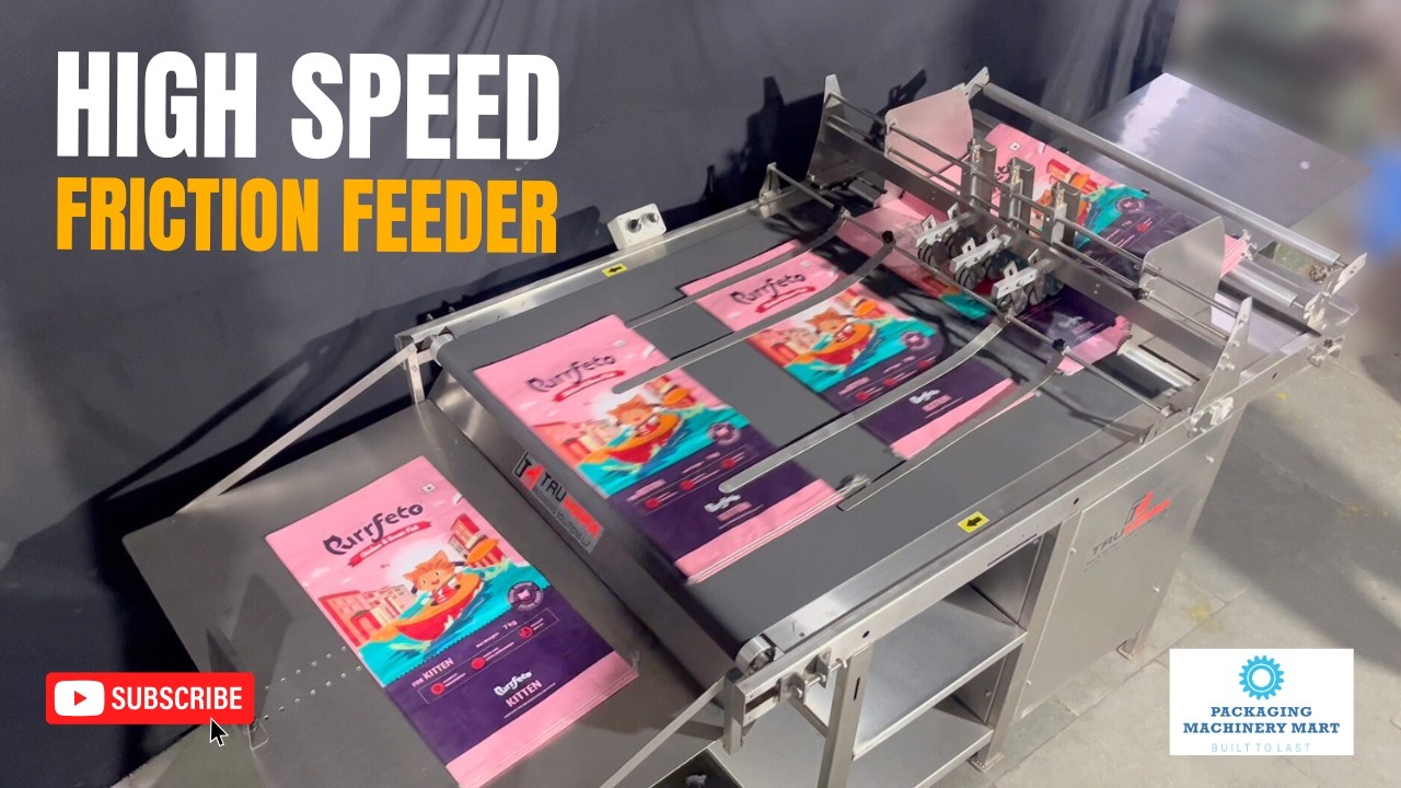 Automatic Friction Feeder Machine for Pouches, Cartons & Poly Bags