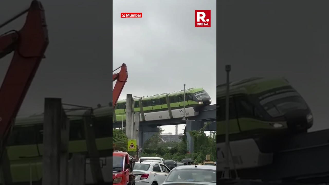 Mumbai Monorail Train Stranded And Tilted Mid-Track Near Mysore Colony Station
