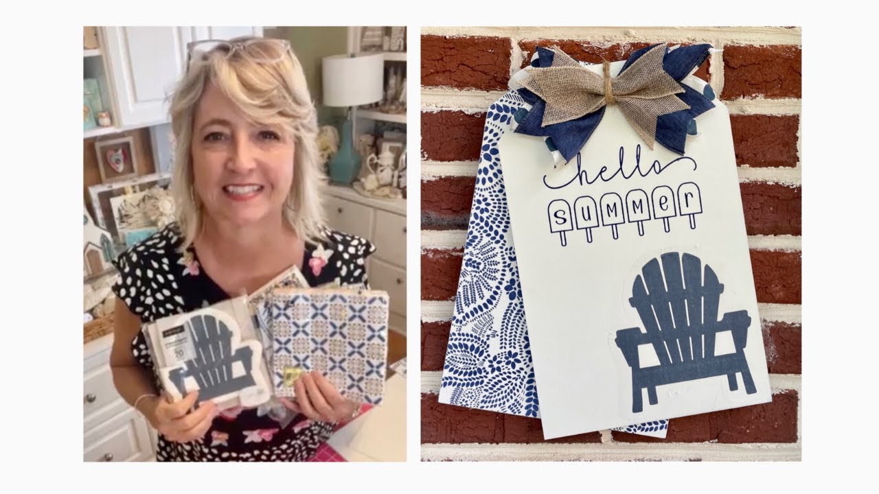 How to decoupage pretty paper napkins on a painted wood tag with an iron
