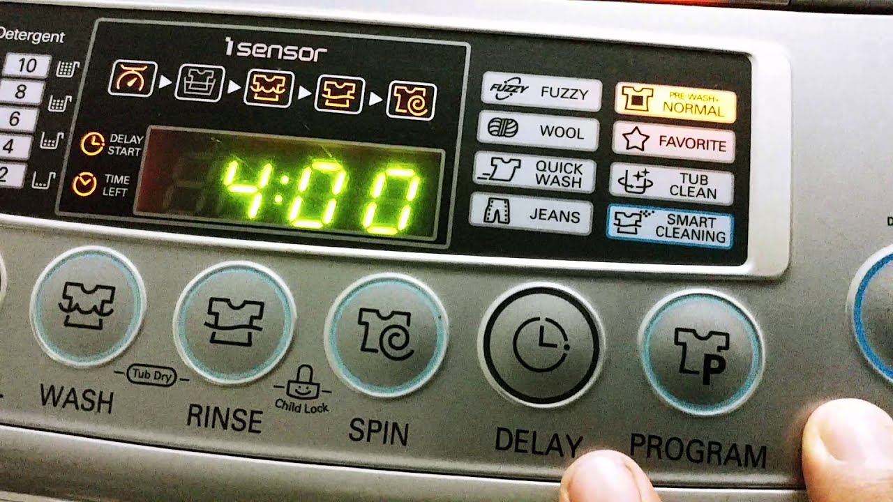 របៀប្រើកម្មវិធីលើម៉ាស៊ីនបោក LG Inverter Direct Drive 11 Kg, How to use program lg wm top load DD