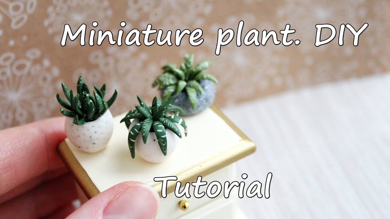 Miniature Plant. Tutorial. DIY. Polymer clay. Миниатюрное растение из полимерной глины.