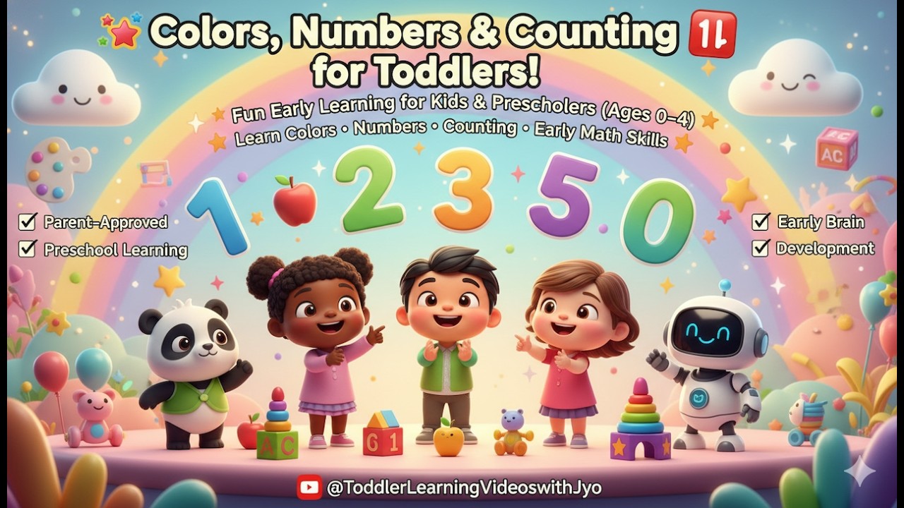 Learn Colors, Numbers & Counting for Toddlers 👶 | Fun Preschool Learning Video for Kids Ages 0–4