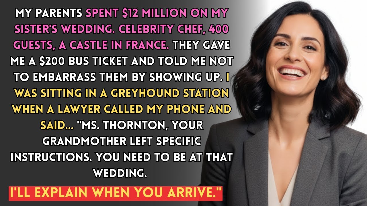 My Family Gave My Sister a $12M Wedding — I Got a Bus Ticket Out of Town, Then the Lawyer Called