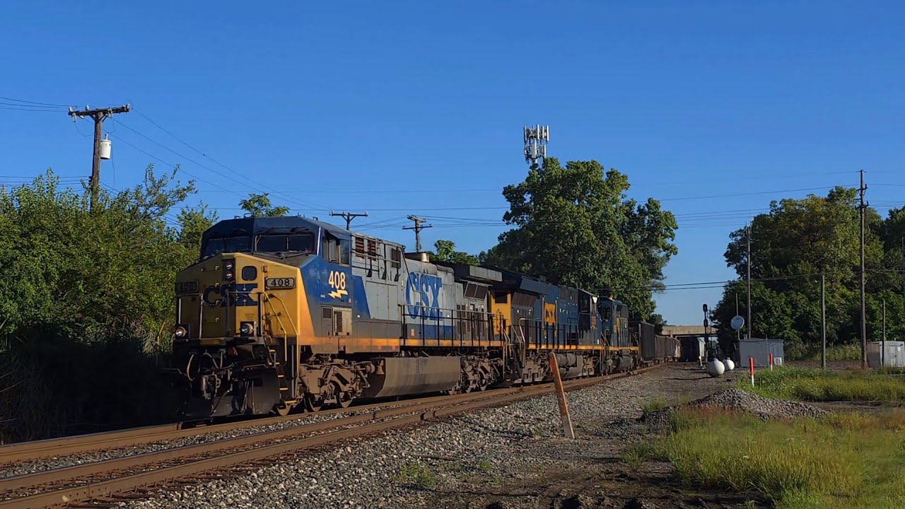 CSX YN2 AC44CW #408 w/ a K5HL horn leads CSX Manifest Train M511 @ Romulus | 8/31/25 | 
