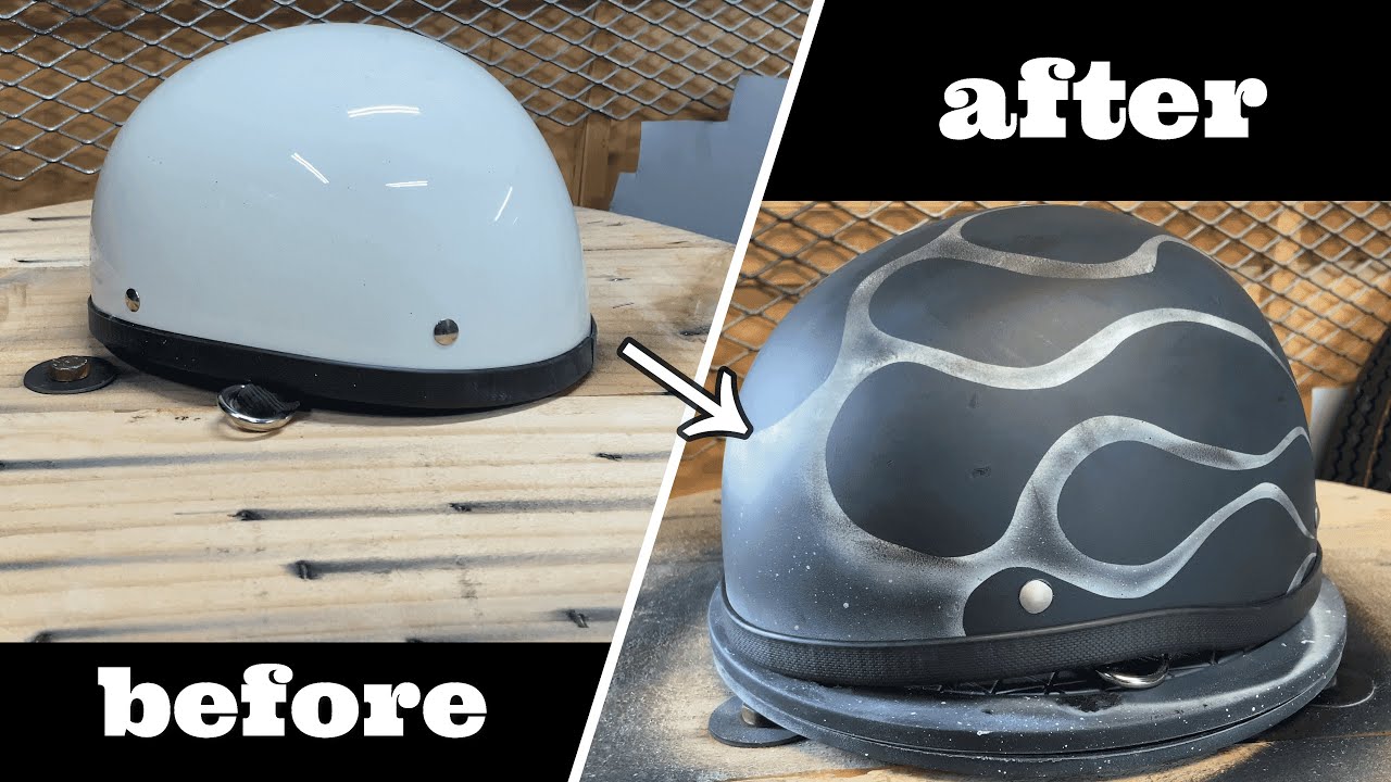 ヘルメット塗装　ファイヤーパターン エイジング加工 半ヘルメット編　Aging paint helmet  Amateur painting DIY