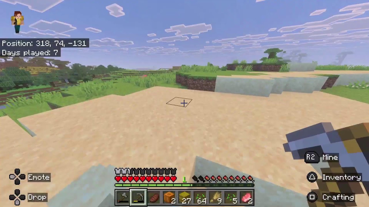 Playing minecraft