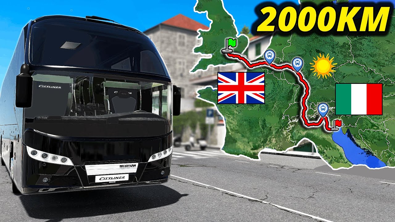 ETS2 Tourist Bus Trip (London to Venice) UK to Italy | Euro Truck Simulator 2
