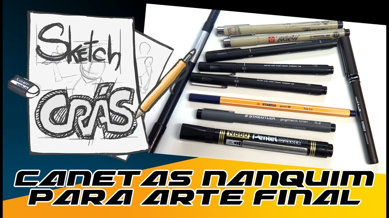 Canetas nanquim para arte final - Sketch Crás