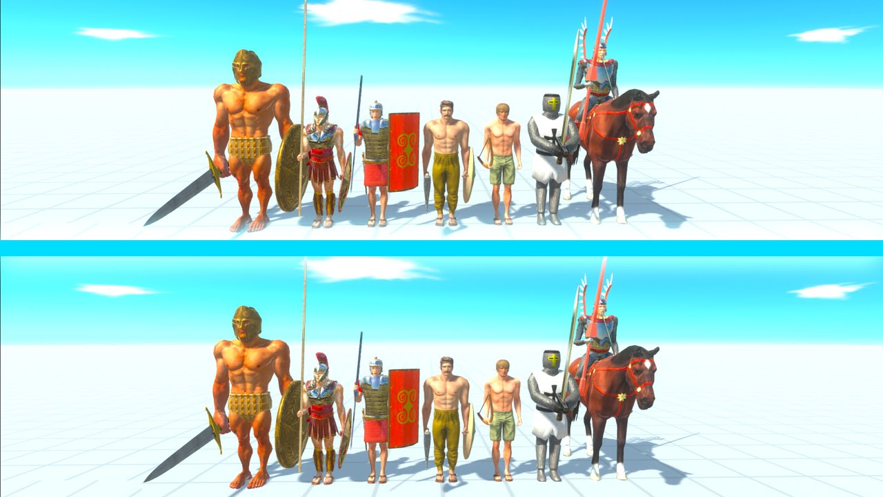 ANCIENT HUMANS Team vs ANCIENT HUMANS Team - Animal Revolt Battle Simulator ARBS