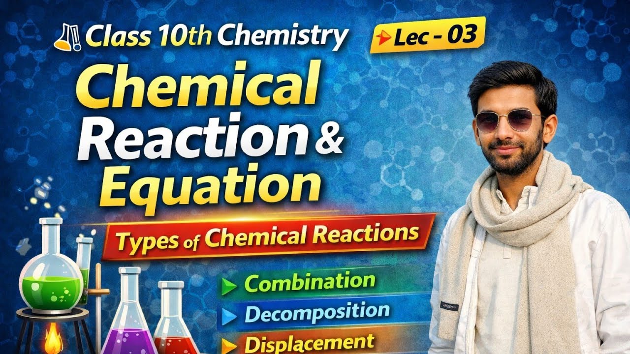 Class 10 Chemistry Chapter 1 | Chemical Reaction and Equation | Types of Chemical Reactions | Lec-03