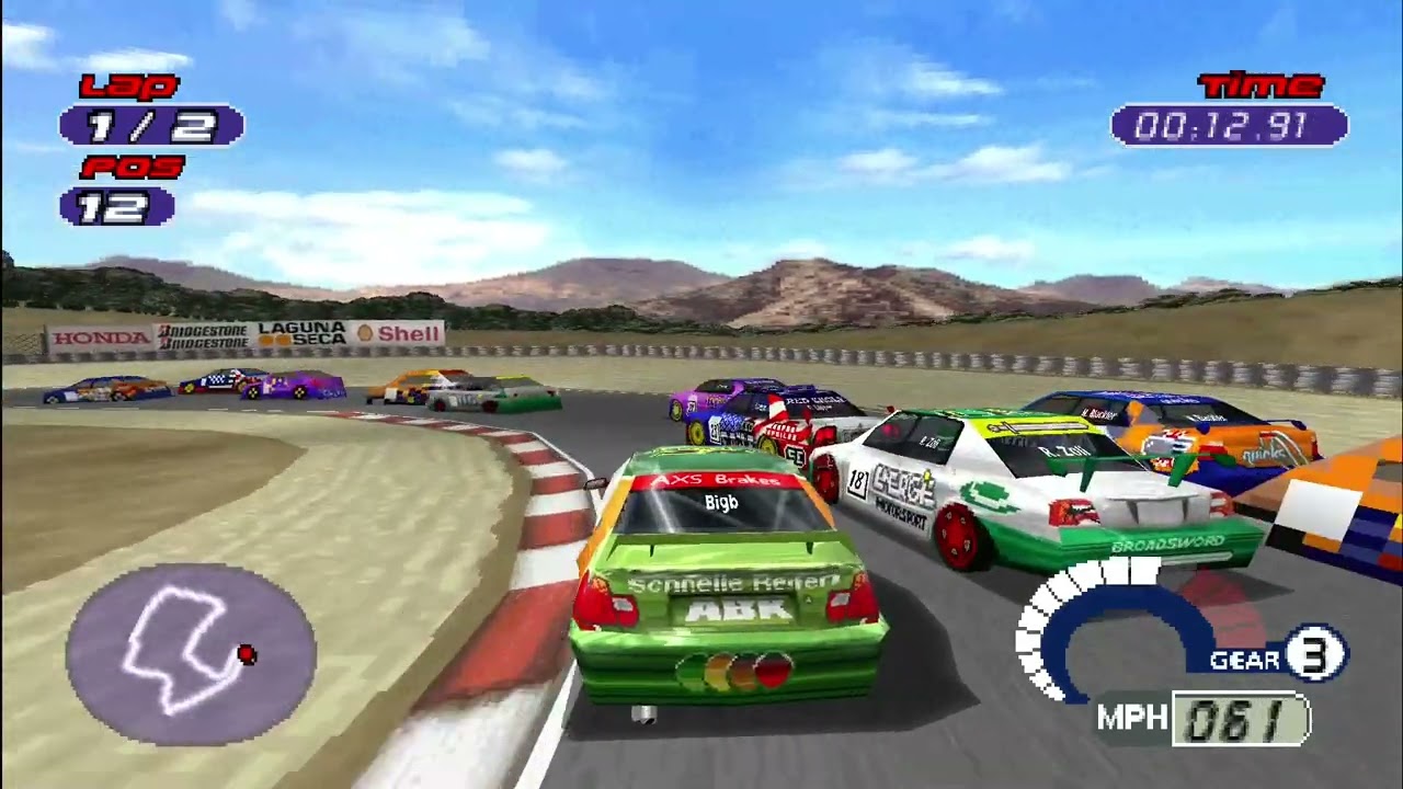Jarrett & Labonte Stock Car Racing PS1 Low vs Ultra Settings (Duckstation)
