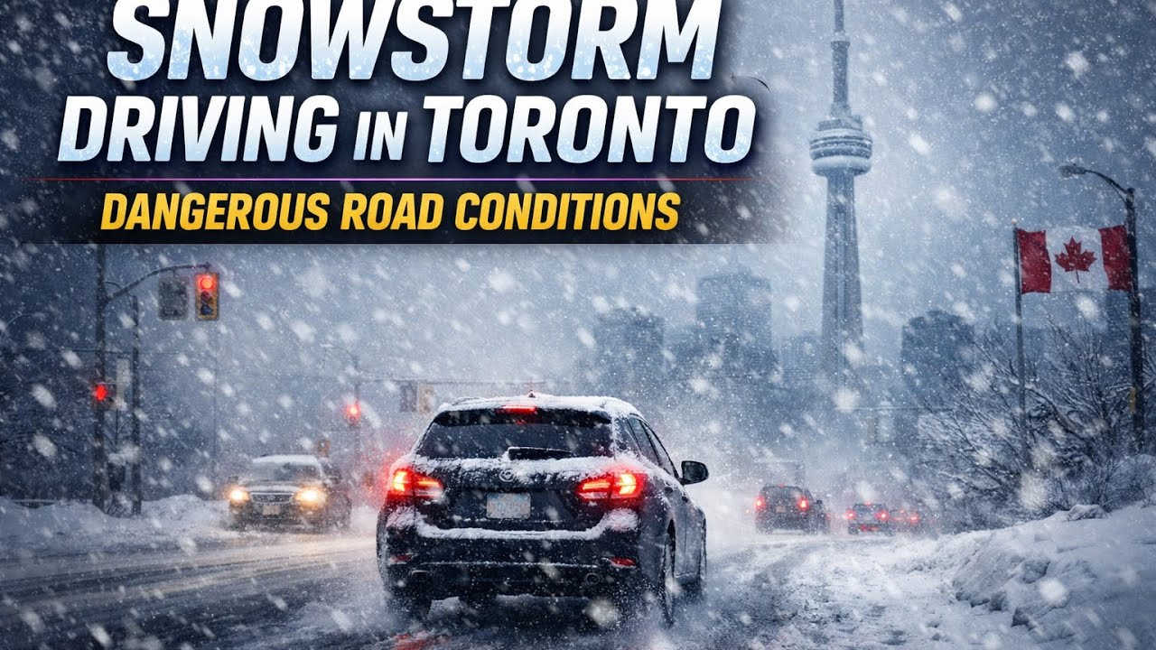 Driving Through a Snowstorm in Toronto 🇨🇦❄️ | Winter Storm Road Conditions