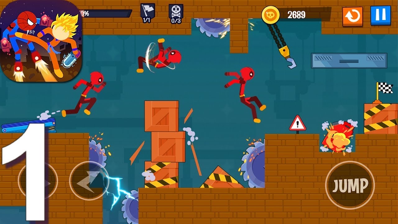 Stickman Destroy - Gameplay Walkthrough Part 1 Running Mode All Levels (Android Gameplay)