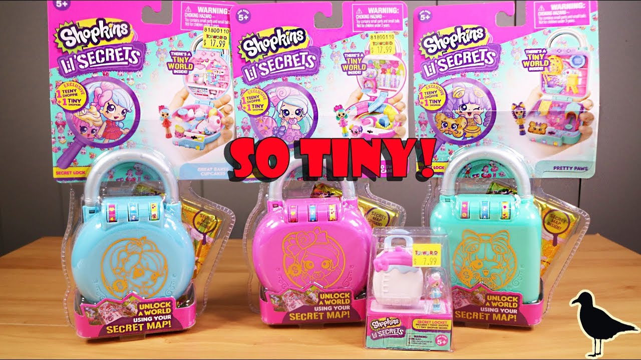Shopkins Lil' Secrets Secret Lock Toy Unboxing! Pretty Paws So Sweet Candy + more! | Birdew Reviews