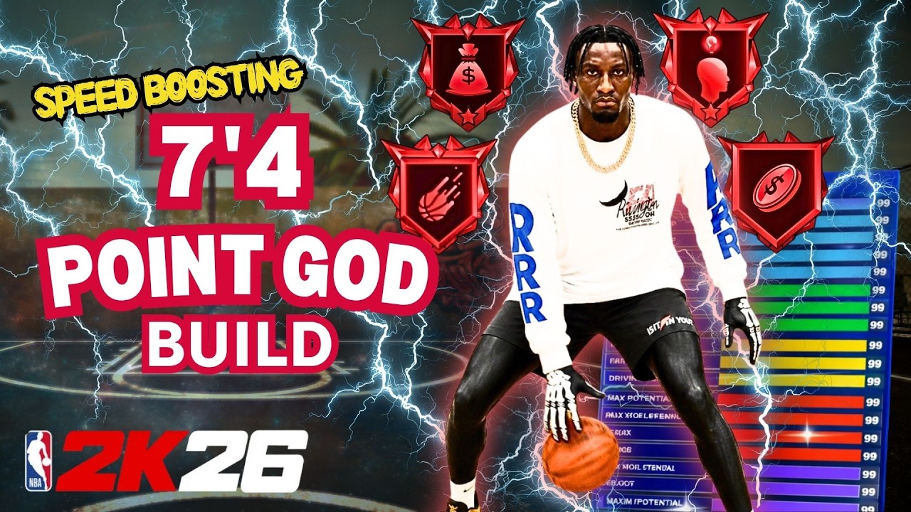 *NEW* 7'4 POINT GOD BUILD + BEST ANIMATIONS 😳🔥 NBA2K26 #nba2k26 #2kcommunity #2kcontent 
