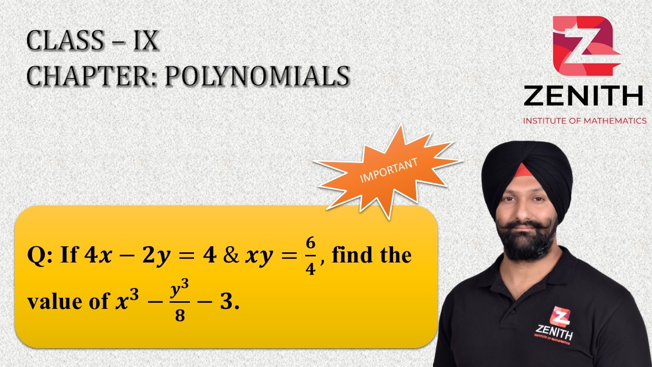 If 𝟒𝒙−𝟐𝒚=𝟒 & 𝒙𝒚=𝟔/𝟒, find the value of 𝒙^𝟑−𝒚^𝟑/𝟖−𝟑.