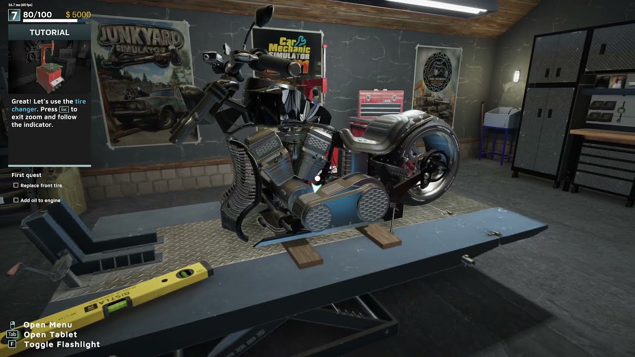 Motorcycle Mechanic Simulator 2021 Prologue (on Steam) Tutorial First Look - Jul 2021