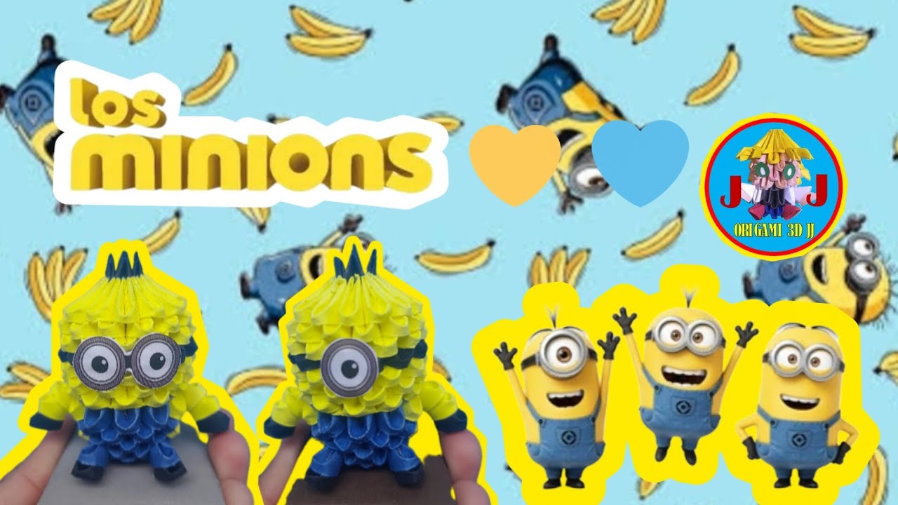 Como Hacer A LOS MINIONS 💛💙 De Origami 3D / Origami 3D JJ
