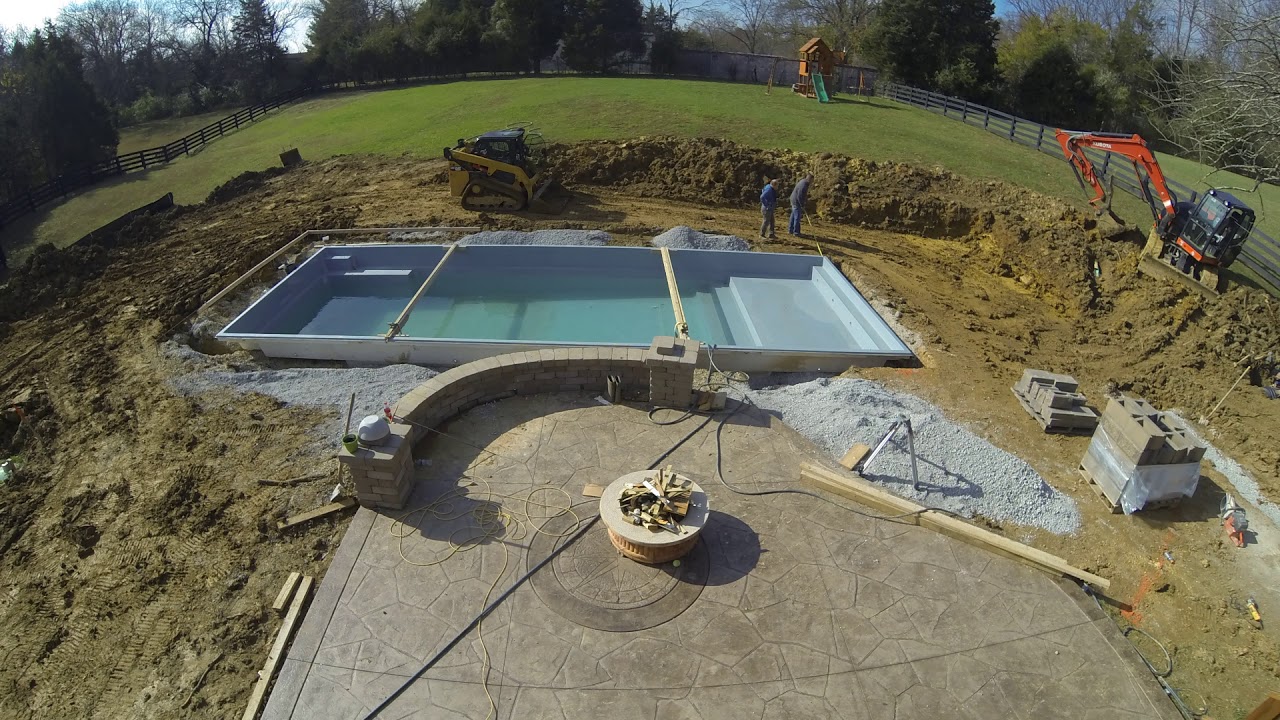 Brummett Pools Install of a 40' Pinnacle
