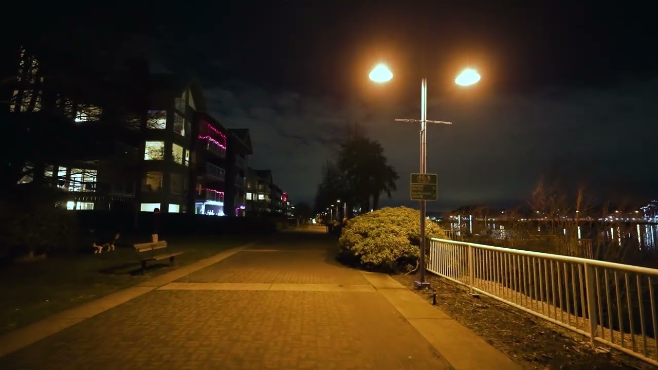 [4K] Waterfront Esplanade Park, New Westminster - Street Walking TourㅣCanada road, 4K Virtual Tour
