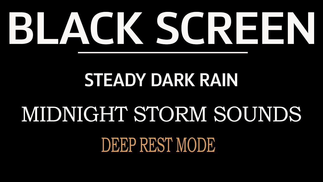 Black Screen | Calm Night Rain & Gentle Thunder for Fast, Deep Sleep