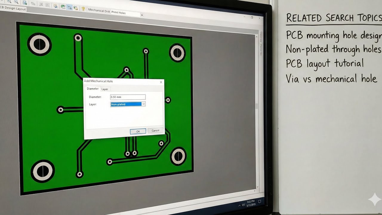 How to make PCB mounting hole in PCB layout 