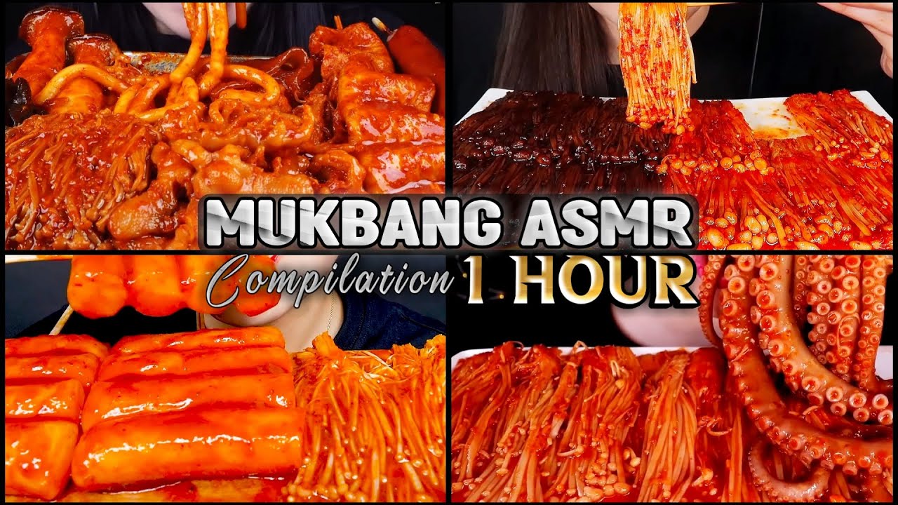 Mukbang ASMR 1 Hour Eating HOT Cheetos Sausage | Spicy Fire Noodles | Spicy Mushroom | Yosii ASMR