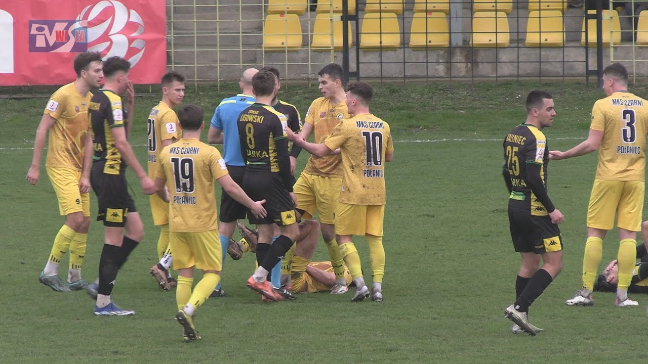 CZARNI POŁANIEC - SIARKA TARNOBRZEG 1:1 (1:0) -  FRAGMENTY MECZU I KOMENTARZE TRENERÓW
