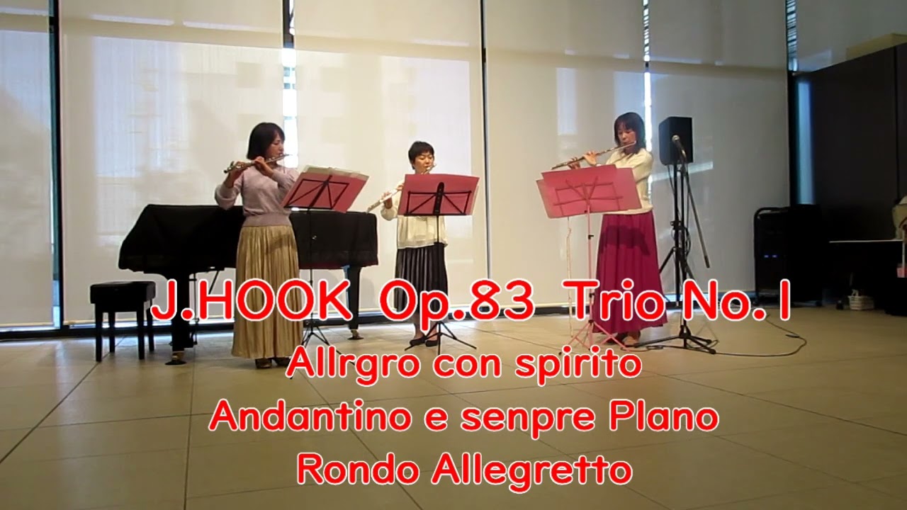 J.HOOK　Op.83　Trio No.１全3楽章　#フルート3重奏